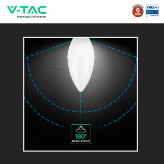 V-Tac Lampadina LED E14 6,5W Candela C37 SMD Opaca