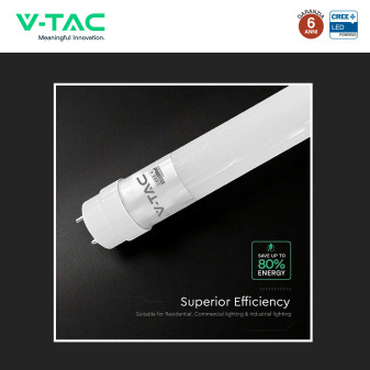 Tubo LED T8 G13 12W SMD CREE Nano-Plastic 120cm con Starter V-Tac