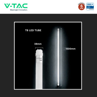 Tubo LED T8 G13 15W SMD CREE Nano-Plastic 150cm con Starter V-Tac
