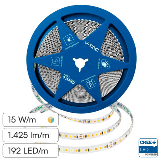 V-Tac Striscia LED Flessibile 15W/m 3in1 SMD Chip CREE 24V 10m