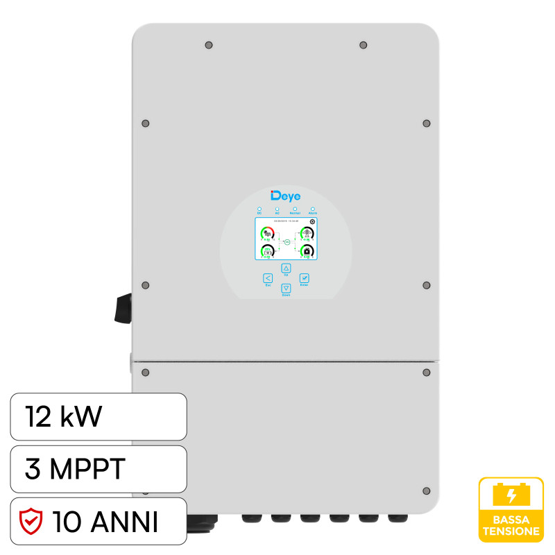 V-Tac Deye Inverter Monofase Ibrido On-Grid / Off-Grid 12kW IP65