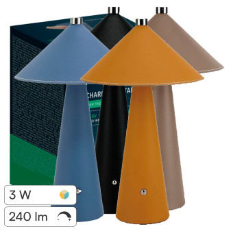 V-Tac VT-10117 Lampada LED da Tavolo 3W 3in1 Ricaricabile Dimmerabile
