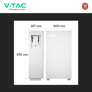 V-Tac Batteria BMS LiFePO4 51,2V 280Ah 14,33kWh CEI 0-21