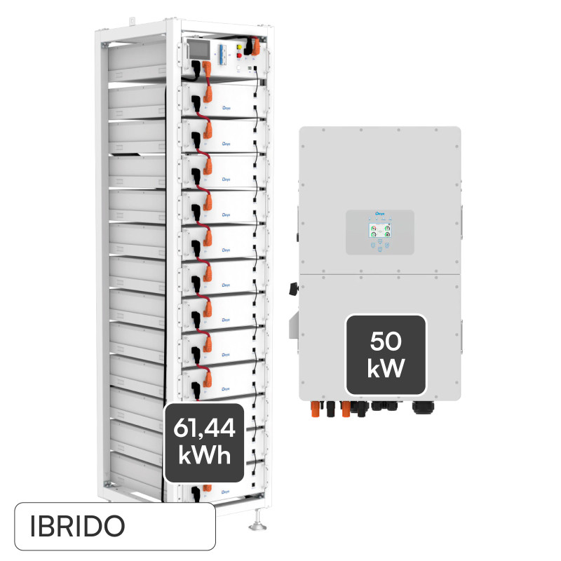 V-Tac Kit Inverter Trifase Ibrido 50kW + Accumulatore LiFePO4
