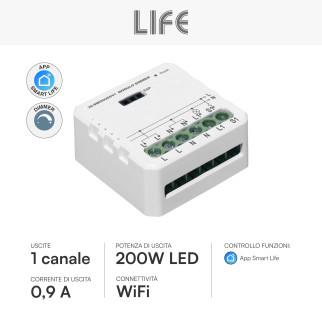 Life Modulo Triac 1CH Ricevitore Interruttore Dimmer ON/OFF Wi-Fi