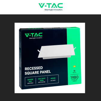 VT-61018 Mini Pannello LED Quadrato 18W SMD da Incasso V-Tac