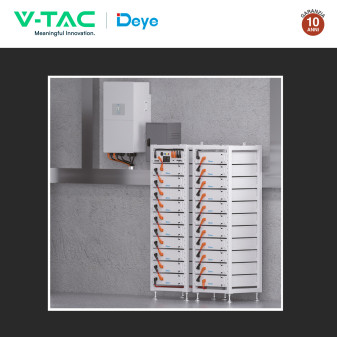 V-Tac Kit 21 Batterie BMS Stack LiFePO4 161,28kWh CEI 0-21 e CEI 0-16