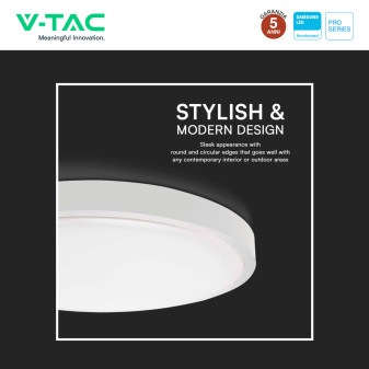 V-Tac Pro VT-8624 Plafoniera LED Rotonda 24W SMD Chip Samsung IP44