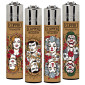 Clipper Large Accendino a Pietrina Grande Ricaricabile con Fantasia Pure All In - Serie da 4 Accendini