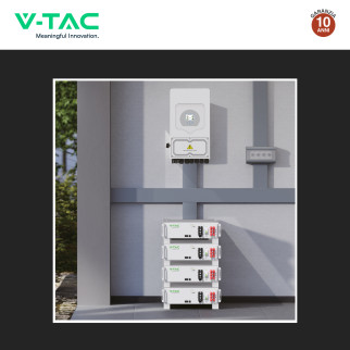 V-Tac Batteria BMS LiFePO4 51,2V 100Ah 5,12kWh Garanzia 10 Anni
