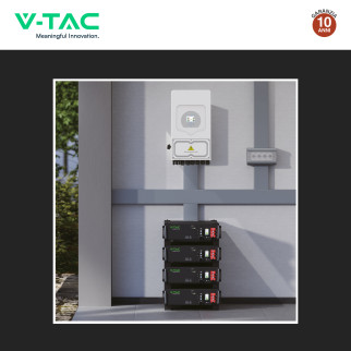 V-Tac Batteria BMS LiFePO4 51,2V 100Ah 5,12kWh Garanzia 10 Anni
