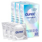 Preservativi Durex Invisible Extra Sottile con Forma Easy-On - 3 Confezioni da 10 Profilattici