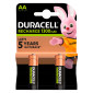 Duracell Rechargeable 1300mAh Pile HR6 Ricaricabili Stilo AA Mignon 1.2V - Blister da 2 Batterie