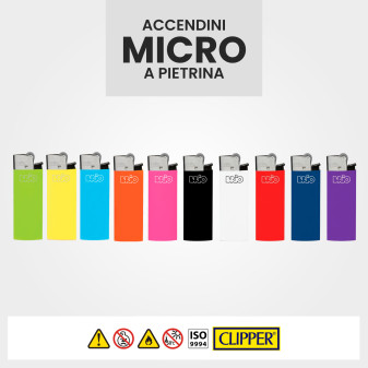 Clipper Brio Micro Accendino a Pietrina Fluo Solid 5 Accendini