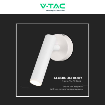 V-Tac VT-412-M Lampada LED da Muro Rotonda 2W SMD Bianca