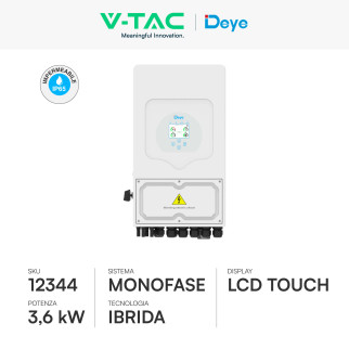 V-Tac Inverter Monofase Ibrido On-Grid / Off-Grid 3,6kW IP65