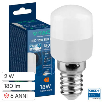 V-Tac VT-202 Lampadina LED E14 2W Tubolare ST26 SMD Chip CREE