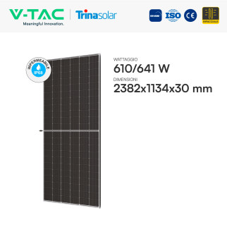Pannelli Fotovoltaici 610W STC 641W BNPI TOPCon IP68 V-Tac Trinasolar