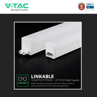 V-Tac VT-065 Plafoniera LED Lineare T5 7W SMD Chip CREE Linkabile