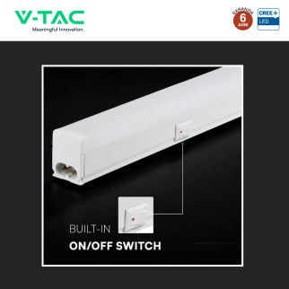 V-Tac VT-125 Plafoniera LED Lineare T5 16W SMD Chip CREE Linkabile
