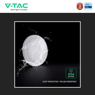 V-Tac VT-8633 Plafoniera LED Rotonda 20W SMD Chip CREE Sensore