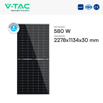 Pannelli Solari Fotovoltaici 580W TIER 1 TOPCon IP68 V-Tac Jinko