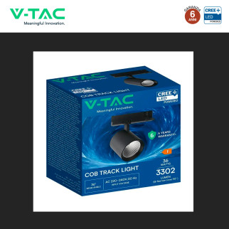 V-Tac VT-11136 Faretto LED da Binario Track Light COB Chip CREE