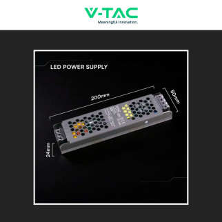 V-Tac VT-24122-S Alimentatore Led Slim 120W 24V 5A Per Uso Interno