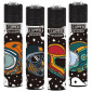 Clipper Large Accendino a Pietrina Grande Ricaricabile con Fantasia Space Helmets - Serie da 4 Accendini