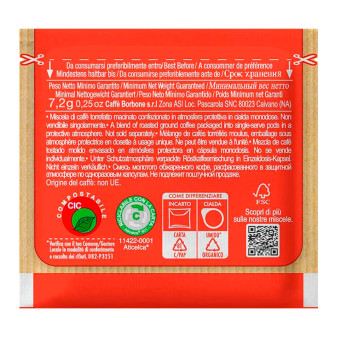 50 Cialde Compostabili Caffè Borbone Miscela Rossa Incarto Riciclabile