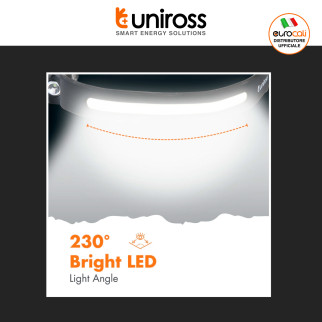 Uniross Torcia Frontale 350lm Ricaricabile Fascia Regolabile LED
