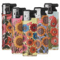 Prof Maxi Accendino Elettronico Turbo Grande Ricaricabile con Fantasia Flower Eyes - Serie da 5 Accendini