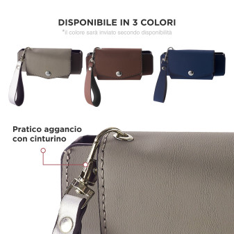 Porta Sigaretta Elettronica in Ecopelle con Tasca Porta Filtri