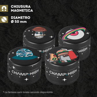 Champ High Grinder Tritatabacco 4 Parti Fantasia Galactic