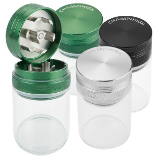 Champ High Grinder Tritatabacco 4 Parti con Vaschetta di Raccolta