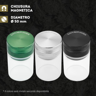 Champ High Grinder Tritatabacco 4 Parti con Vaschetta di Raccolta