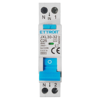 ETTROIT Magnetotermico Differenziale 1P+N 25A 30mA 220V-6KA CLASSE A - Mod. JX252564