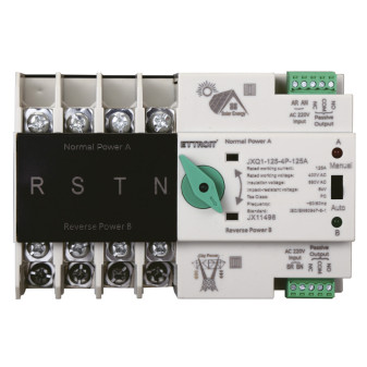 ETTROIT Interruttore di Trasferimento Automatico Fotovoltaico a Doppia Alimentazione 125A 4P - Mod. JX11498