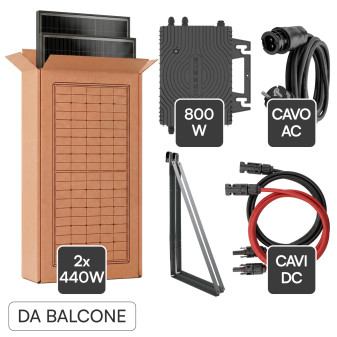 Sossen Kit da Balcone 2 Pannelli Solari + Microinverter CEI 0-21