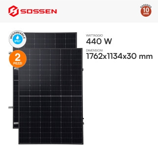 Sossen Kit da Balcone 2 Pannelli Solari + Microinverter CEI 0-21