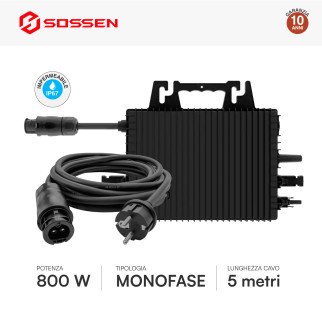 Sossen Kit da Balcone 2 Pannelli Solari + Microinverter CEI 0-21
