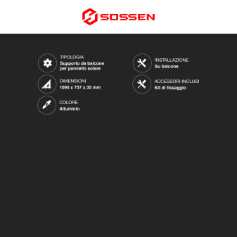Sossen Kit da Balcone 2 Pannelli Solari + Microinverter CEI 0-21