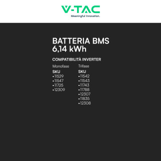 Accumulatore 6,14kWh LiFePO4 BMS Fotovoltaico CEI 0-21 V-Tac