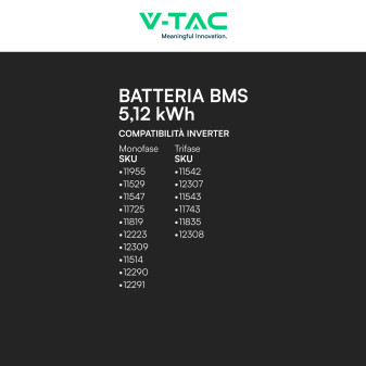 VT-48100 Batteria LiFePO4 5.12KWh IP65 Fotovoltaico V-Tac