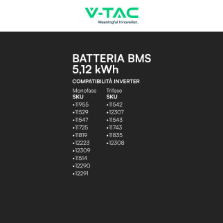 VT-48100 Batteria LiFePO4 5.12KWh IP65 Fotovoltaico V-Tac