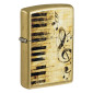 Zippo Accendino a Benzina Ricaricabile e Antivento con Fantasia Piano and Notes Design - mod. 46712