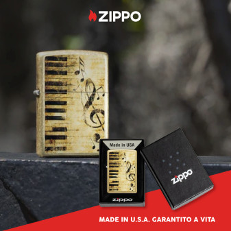 Accendino Zippo mod. 46712 Piano and Notes Design