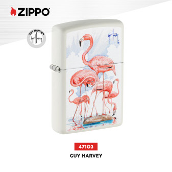 Accendino Zippo mod. 47103 Guy Harvey Flamingos Design
