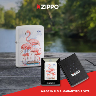 Accendino Zippo mod. 47103 Guy Harvey Flamingos Design