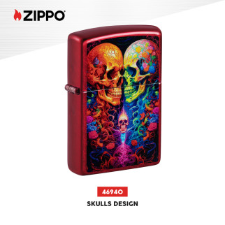 Accendino Zippo mod. 46940 Fantasia Candy Skulls Design